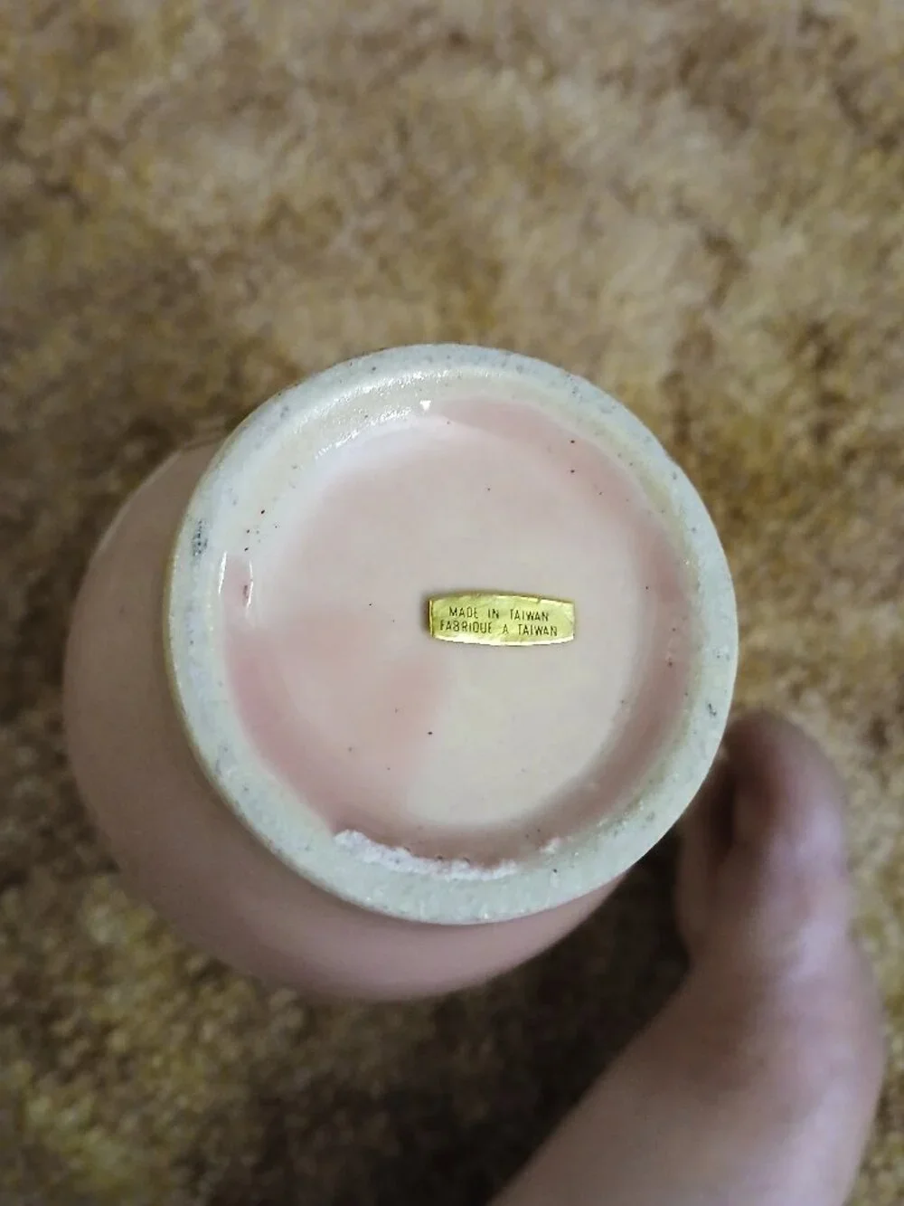 Vintage Made in Taiwan Hand Painted Pink Dogwood Floral Vase